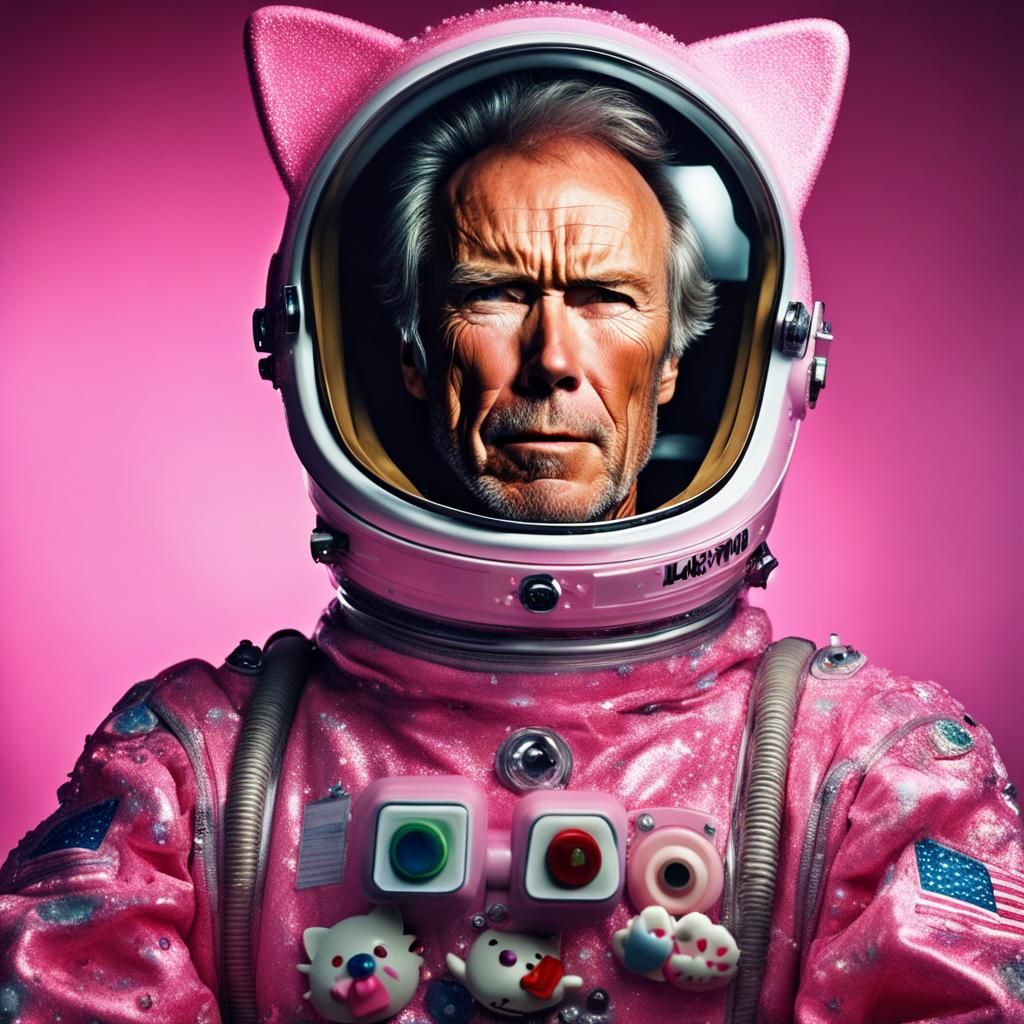Clint Eastwood in Hello Kitty Spacesuit