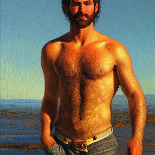 Knight with Hairy Chest in Sunlight
