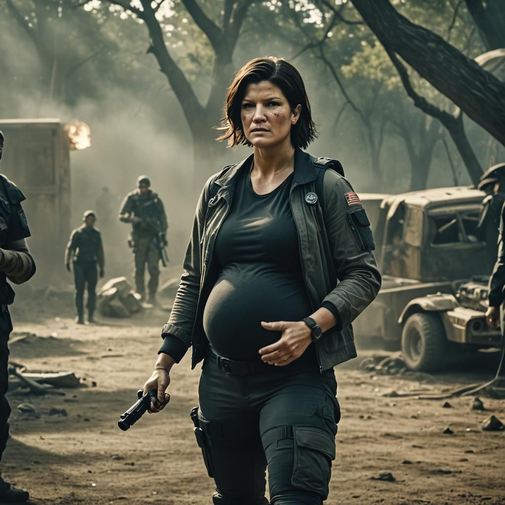 Cinematic Film Still of Pregnant Woman