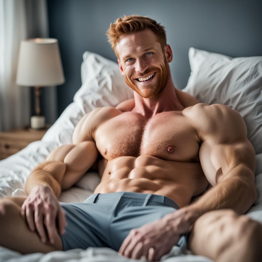 Smiling Ginger Man Portrait in Natural Light