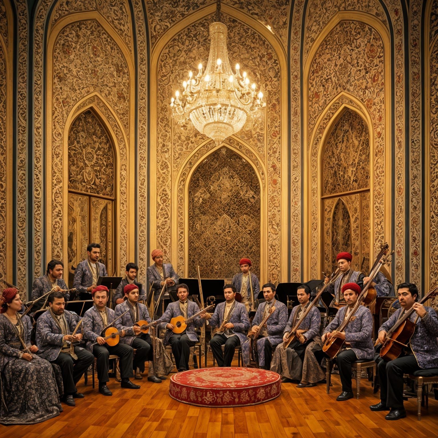 Ethereal Qajar-Inspired Orchestra Scene