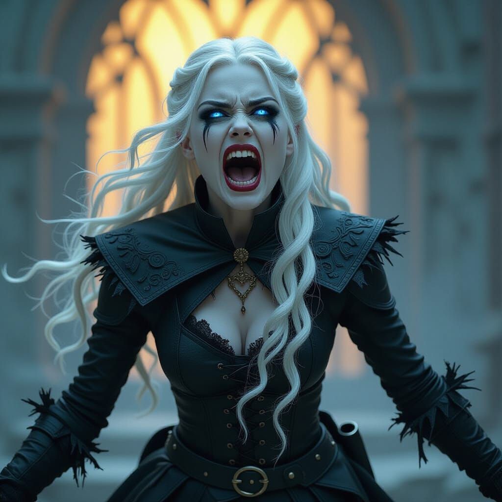 Furious Gothic White Walker Hybrid in Dark Fantasy Style