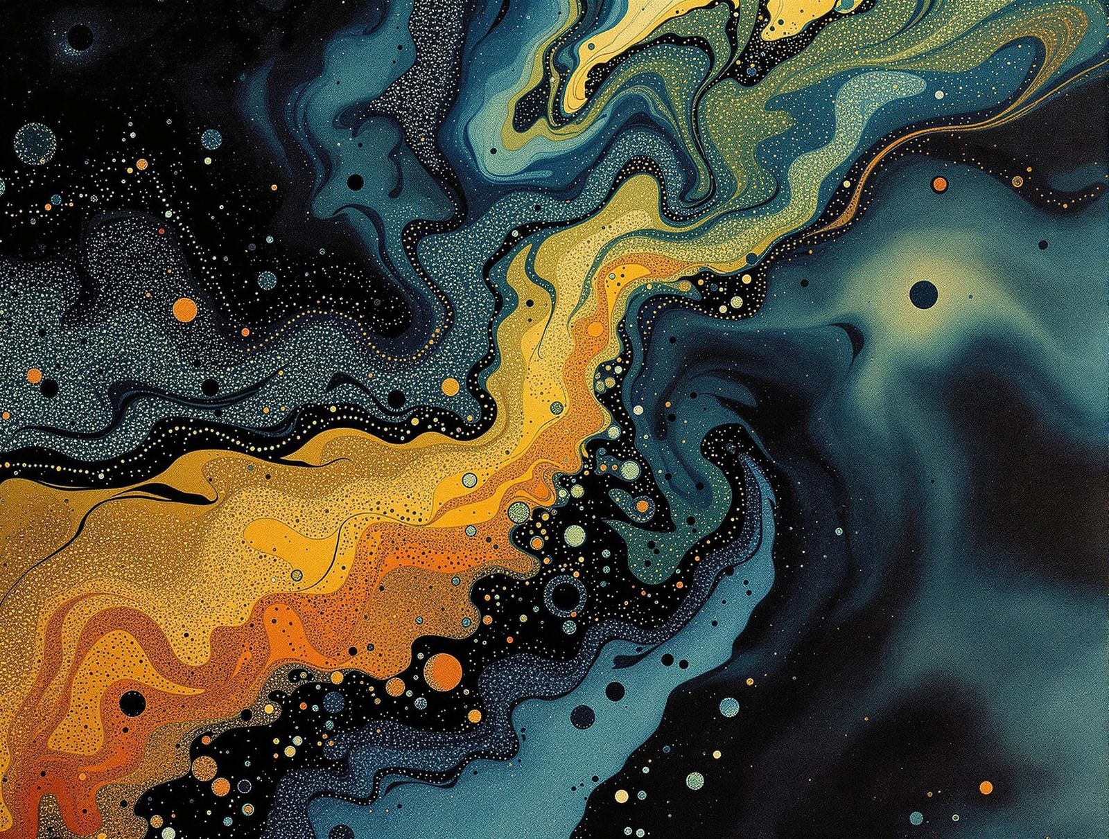 Glowing Meniscus on Shimmering Horizons in Ceramic Style