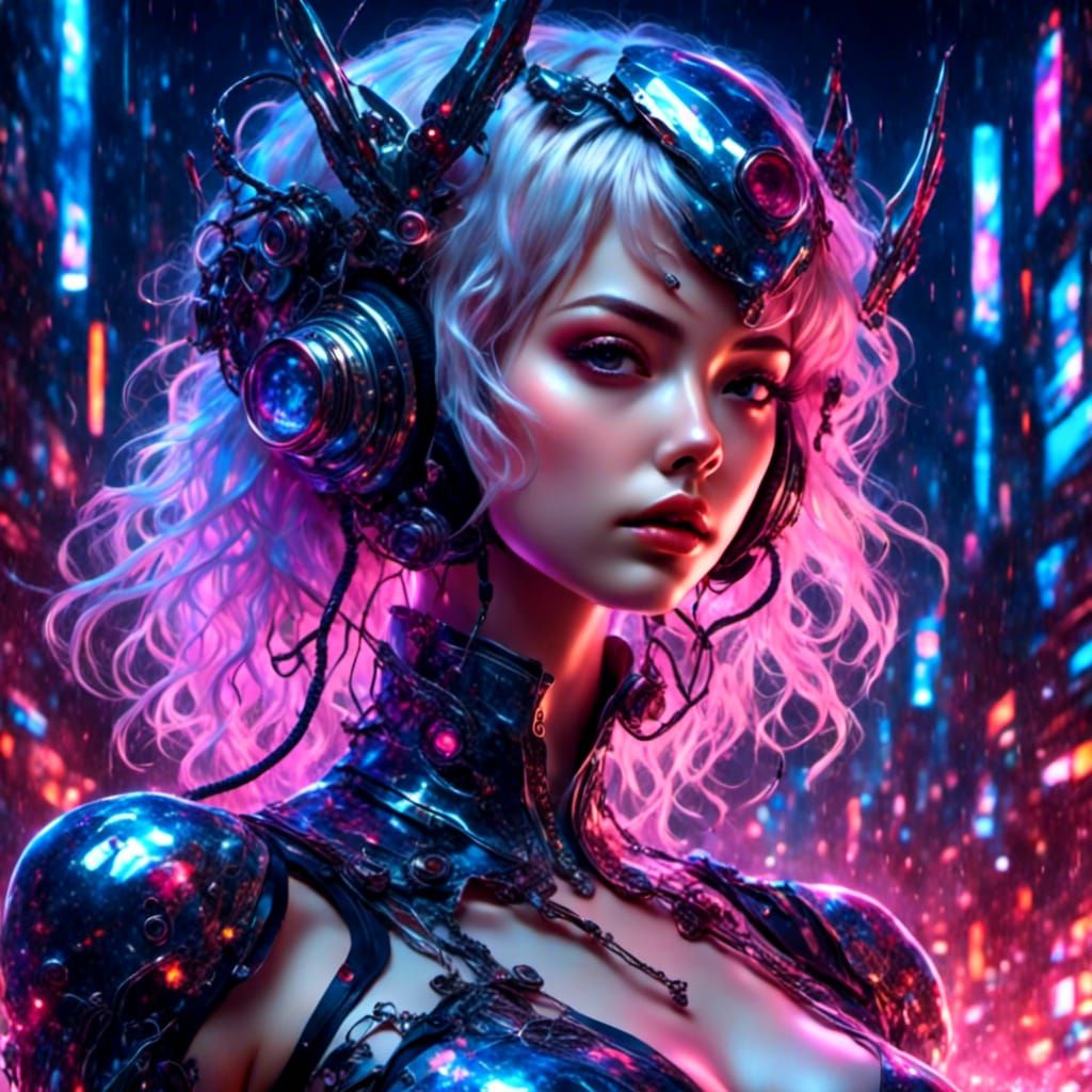 Futuristic Glamour Eye in Anime Key Visual Style