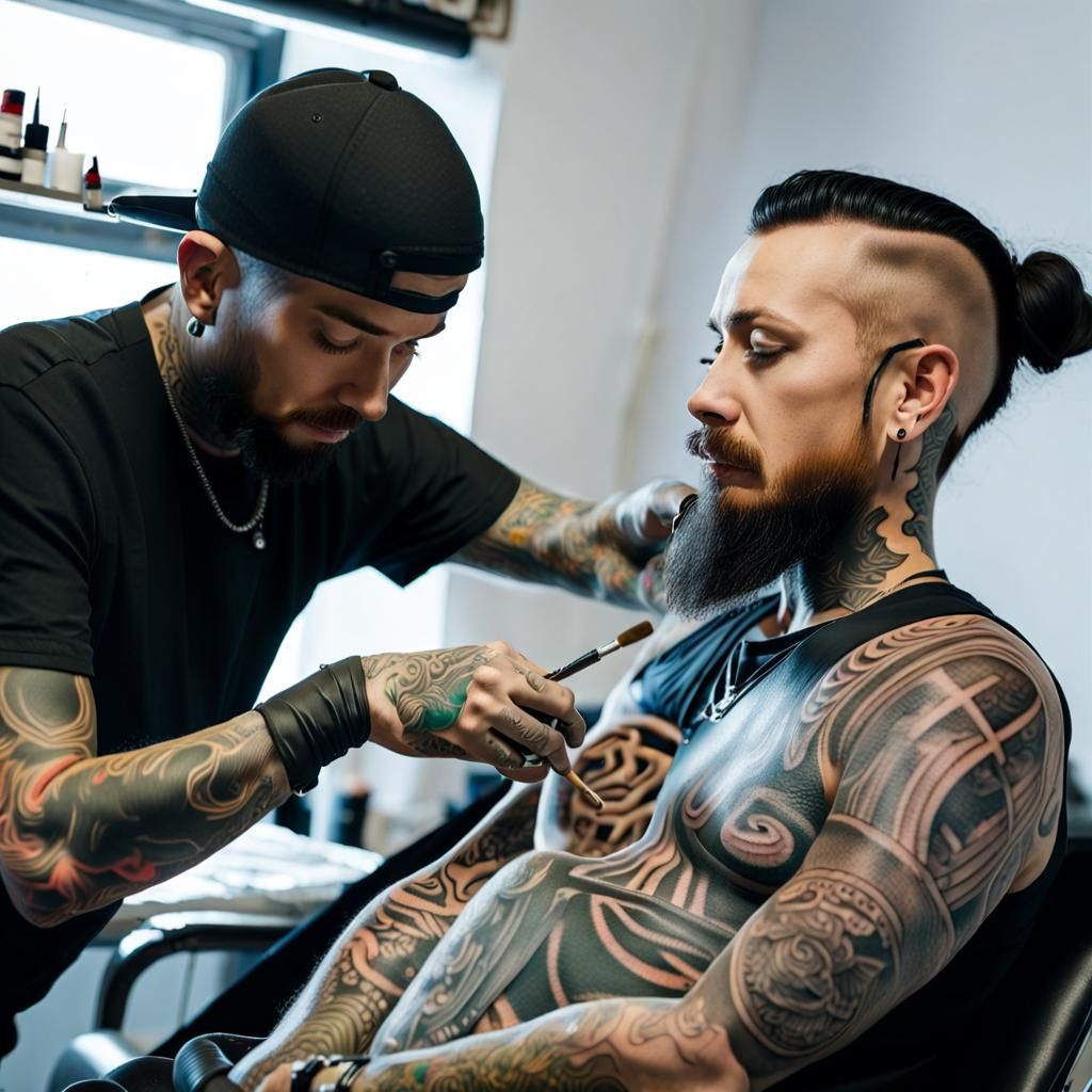 Recursive Tattoo Art: Artist Tattooing Tattooed Artist
