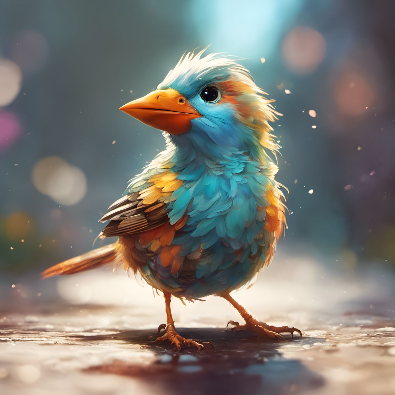 Adorable Bird Portrait in Pixar Style