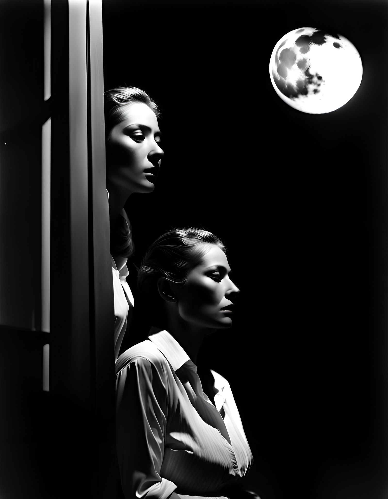 Moonlight Portrait in Tenebrism Style