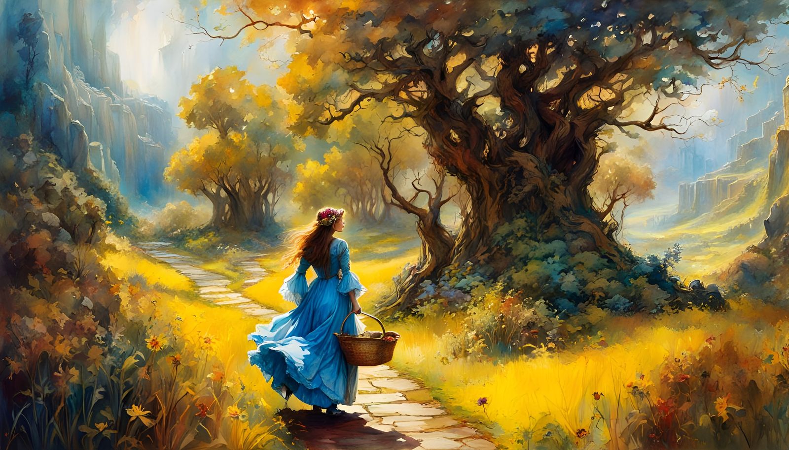 Fantasy Core Journey in Loose Watercolor Style