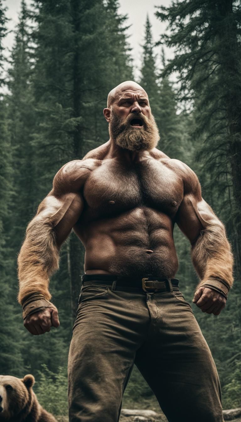 Dominating Grizzly: Cinematic Film Still