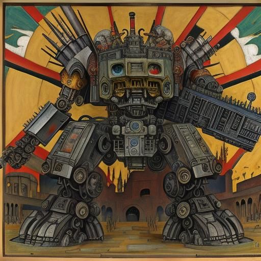 Mecha Devils in Hell: Expressionist Mecha Art
