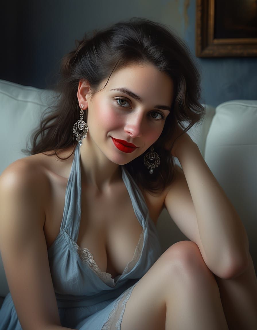 Elegant Woman in Rembrandt-Inspired Portrait