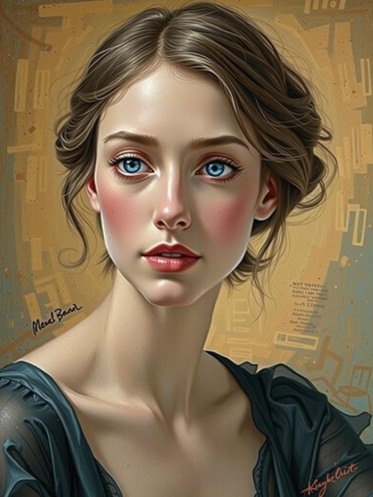 Elegant Woman Portrait in Impressionist Style