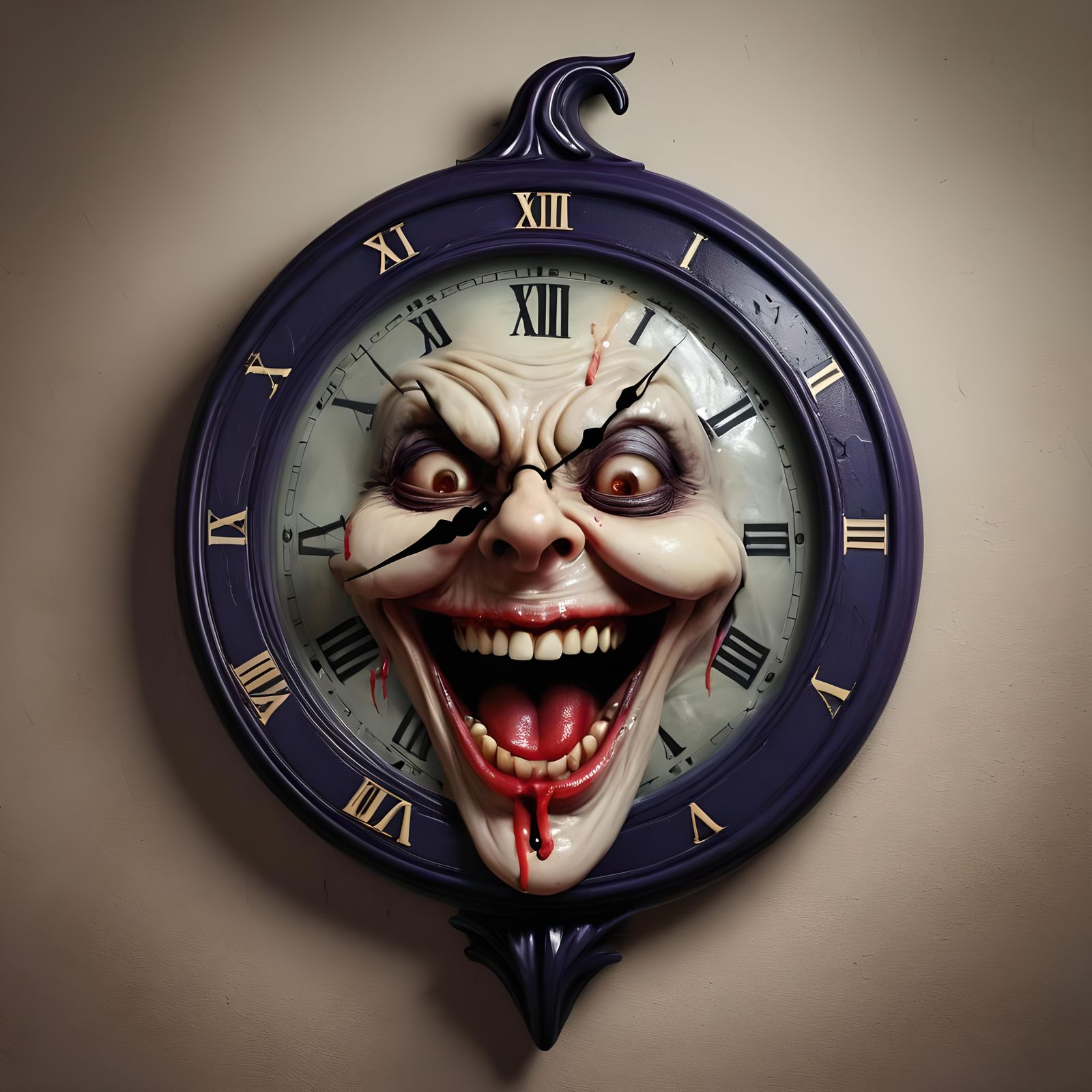 Evil Witch Clock Laughing in Sarcasm