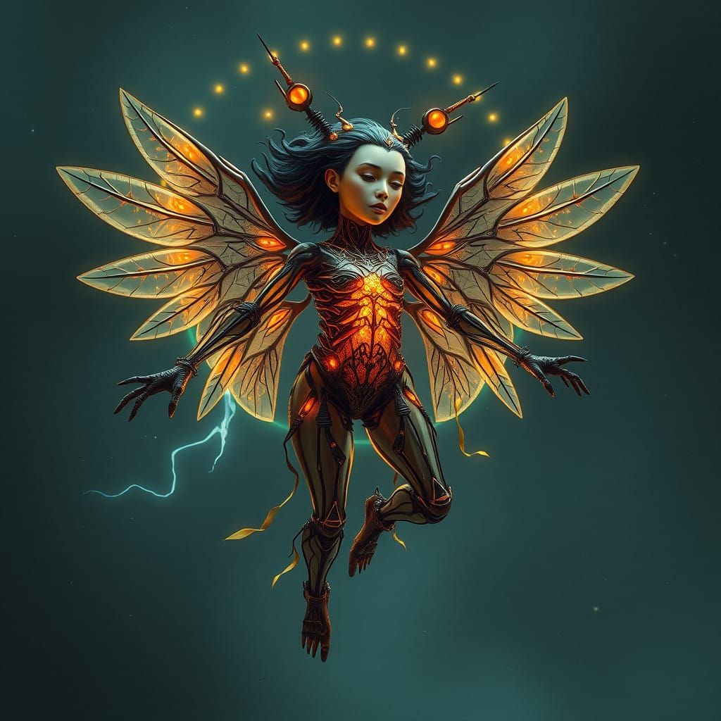 Ethereal Futuristic Humanoid Harpy