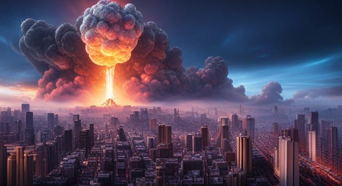 Detailed Matte Painting of Nuclear Explosion
