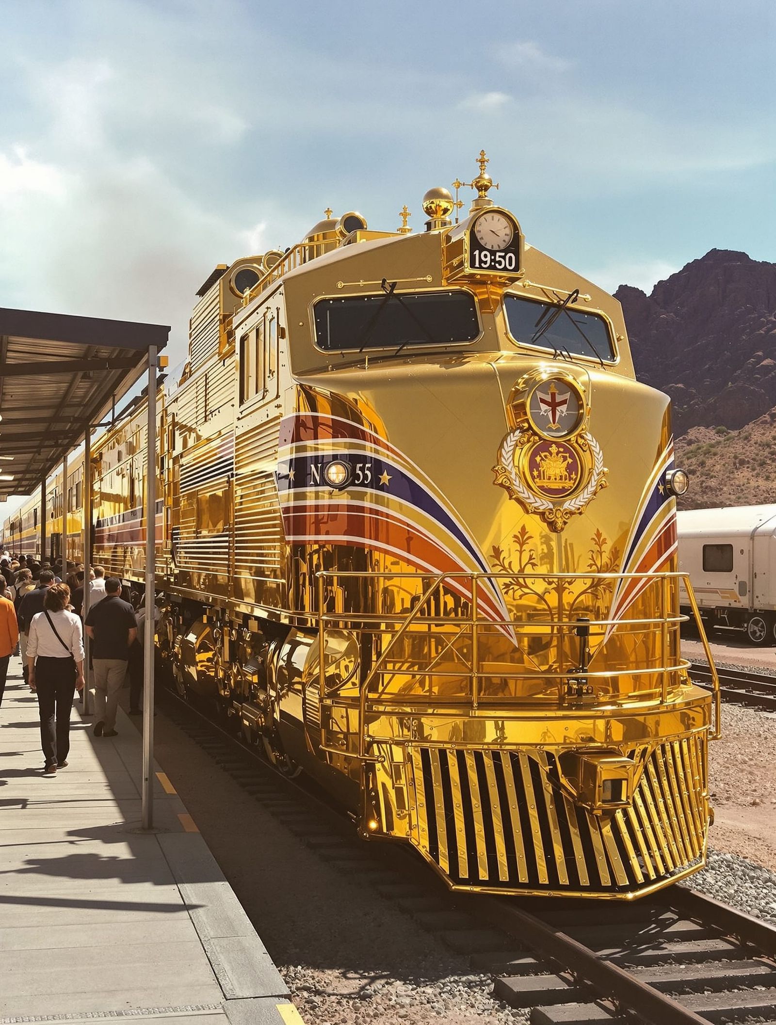 Golden Royal Train Arrives in Defiant, Arizona