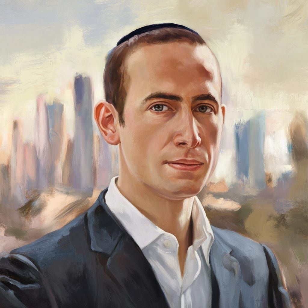 Sharp Focus Painting of an Israeli Man