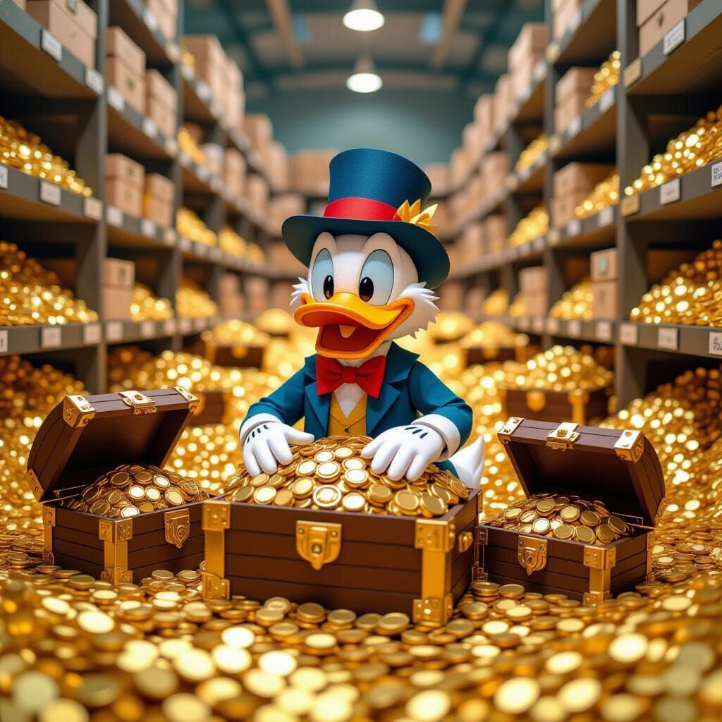 Scrooge McDuck's Origami Gold Warehouse