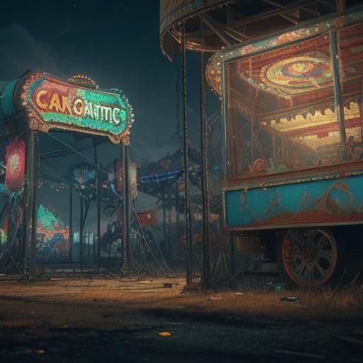 Abandoned Carnival in Detailed 3D Rendering