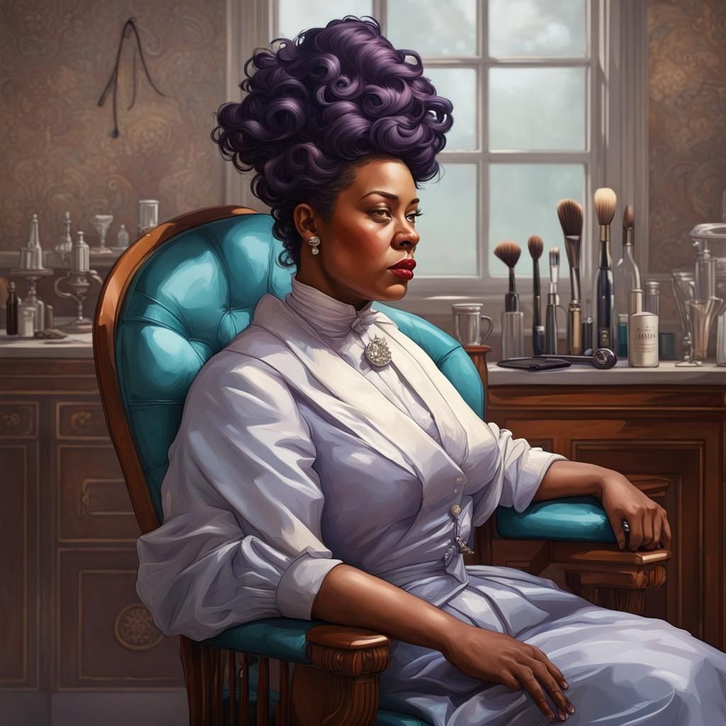 Madam C. J. Walker Portrait in Art Nouveau Style