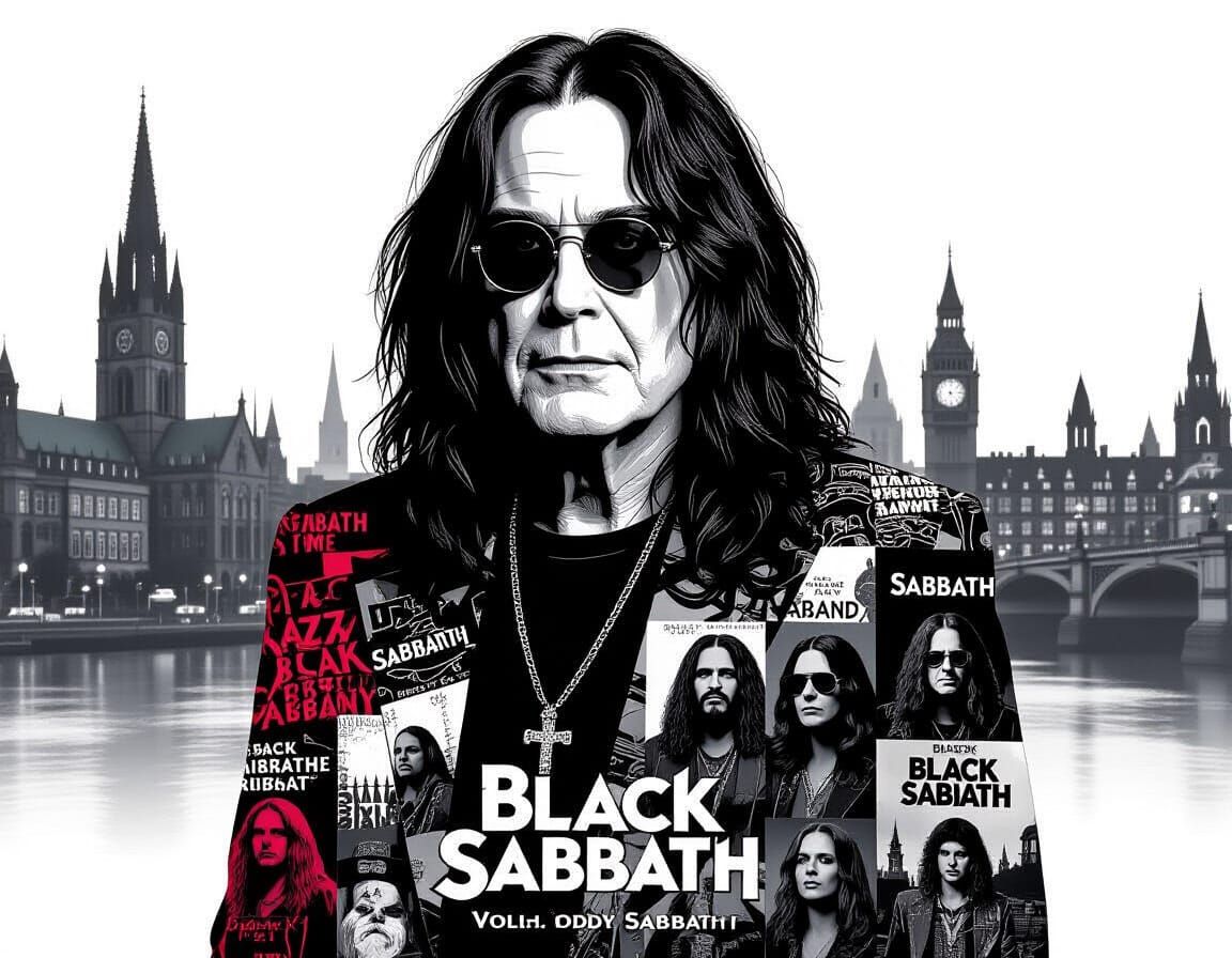 Ozzy Osbourne Double Exposure with Black Sabbath Albums