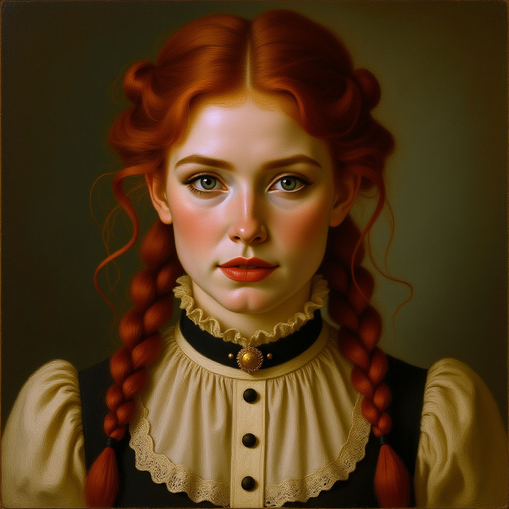 Victorian Redhead Portrait in Studio Lighting