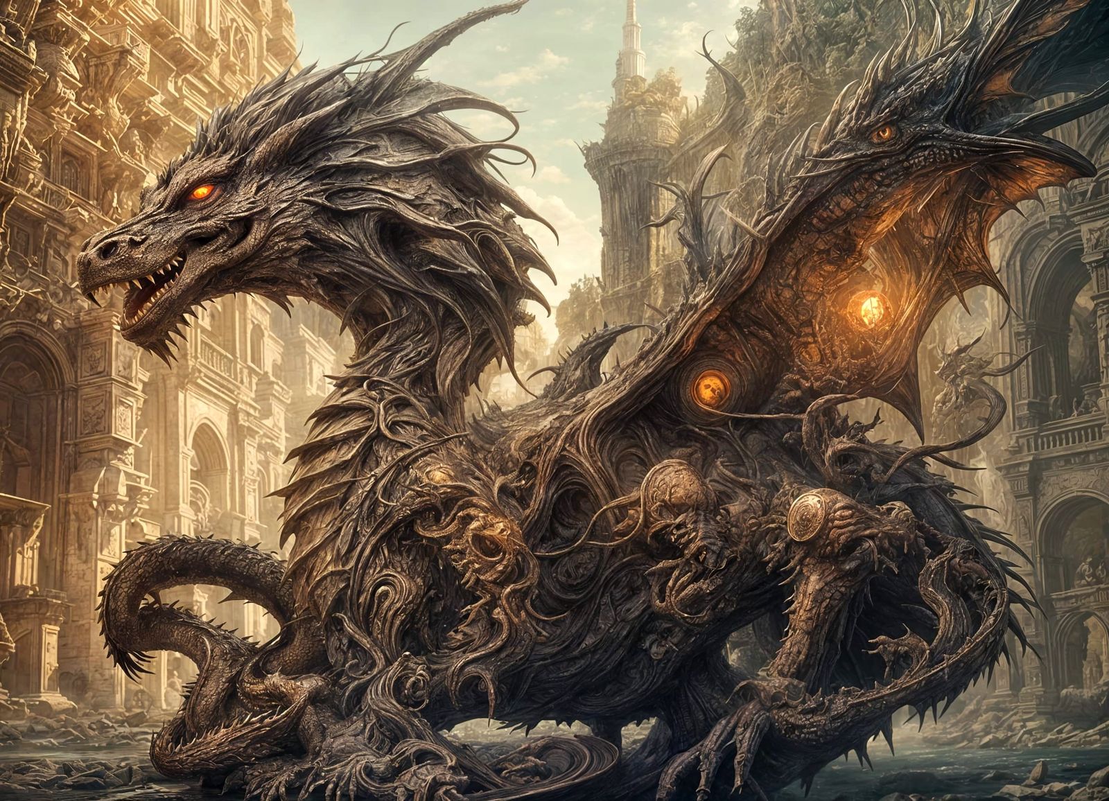 Surreal Cartoon Dragon in Detailed 3D Render