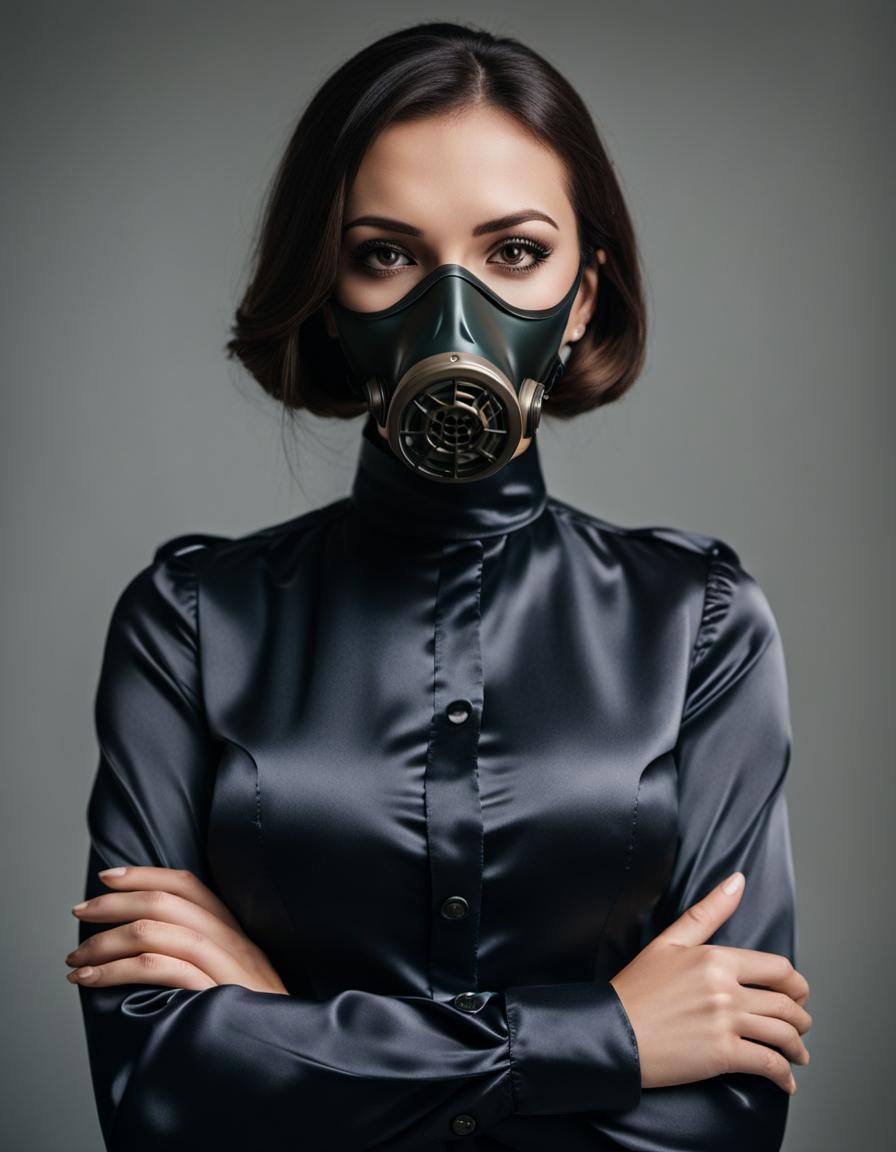 Woman in Gas Mask, Professional Photography
