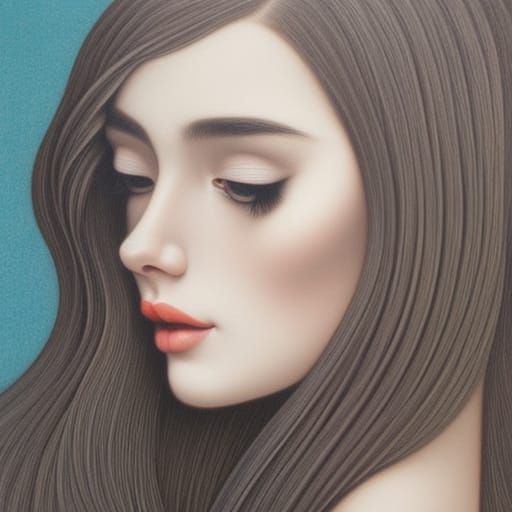 Irresistible Vampiress Portrait in Art Nouveau Style