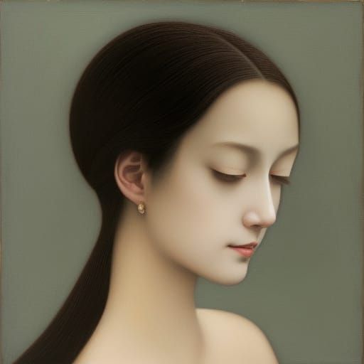 Sensual Vampiress Portrait in Art Nouveau Style