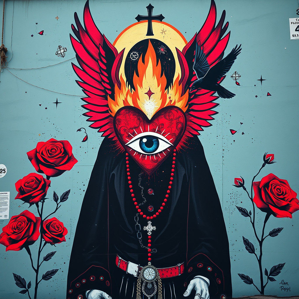 Punk Rock Street Art: Goth Iconography Mural