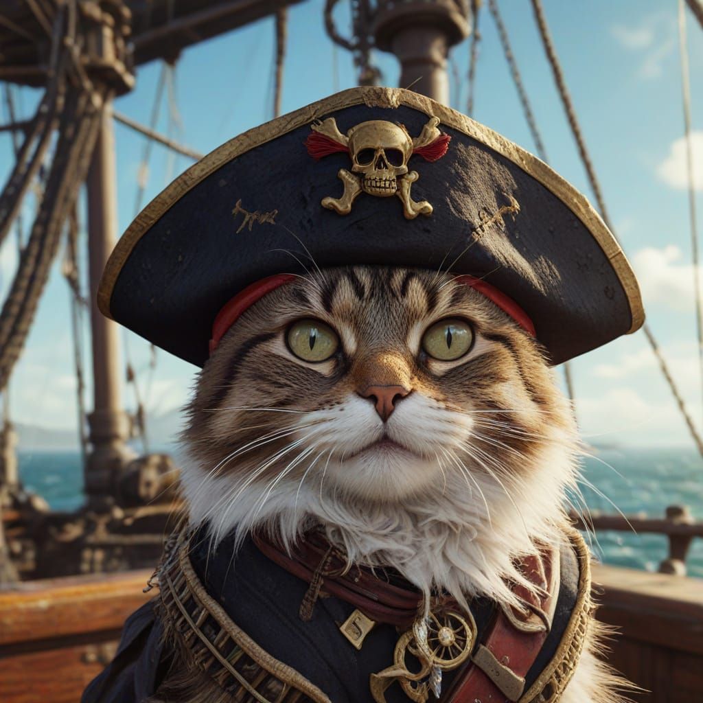Pirate Cat Celebrating Meow Like a Pirate Day