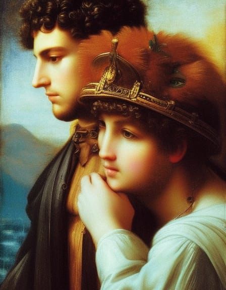 Renaissance Angels Share a Kiss