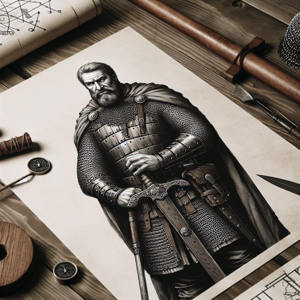 Medieval Military Leader Planning Battle Strategy