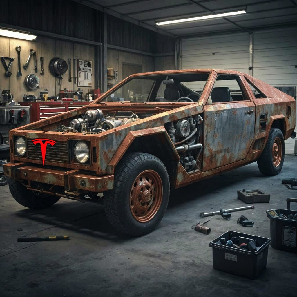 Rat Rod Tesla Cyber Truck Rebuild in Robert Williams Style
