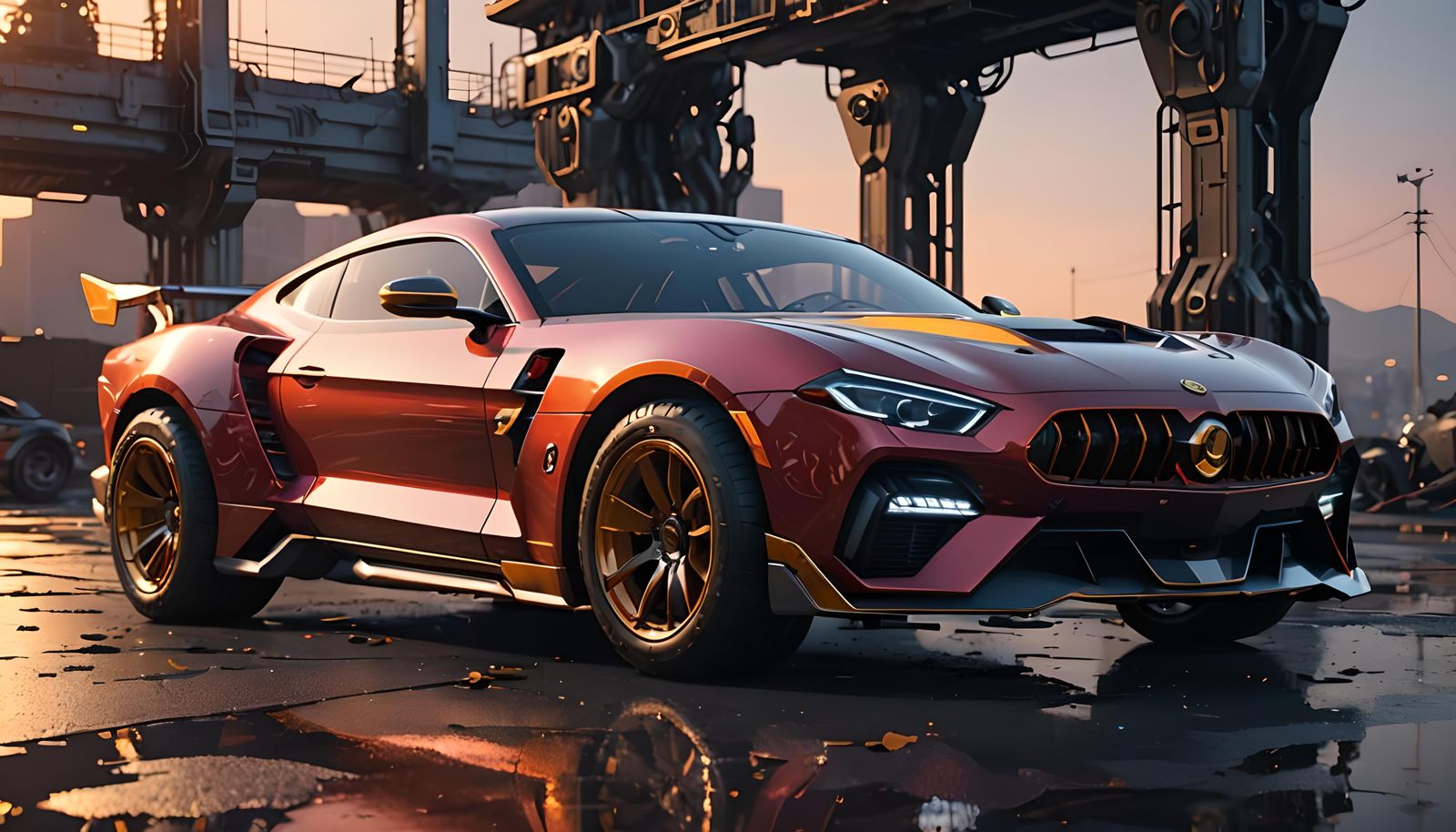 Futuristic Sci-Fi Car with Intricate Mech Details