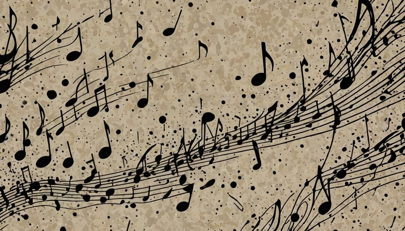 Abstract Musical Scene in Ink Splatters