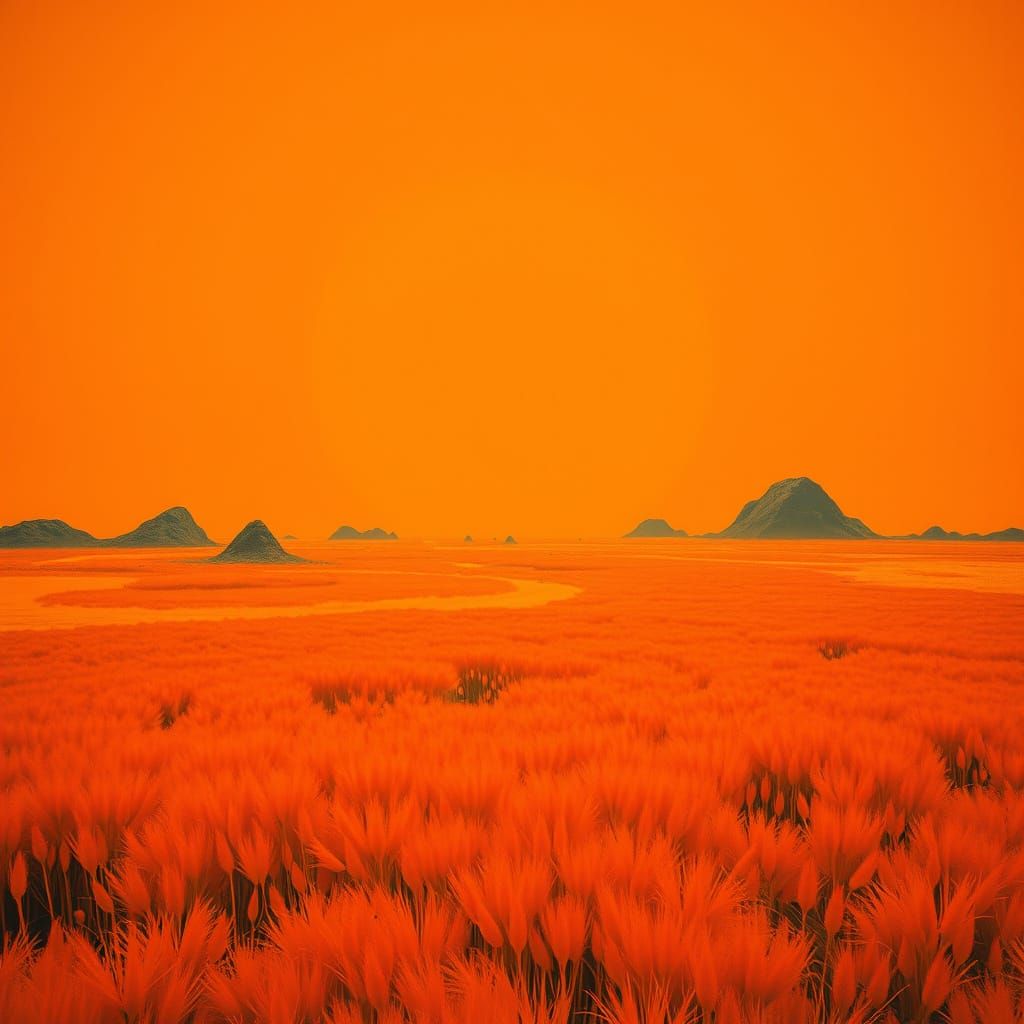 Vibrant Orange Abstract Inspired by Color Field Art