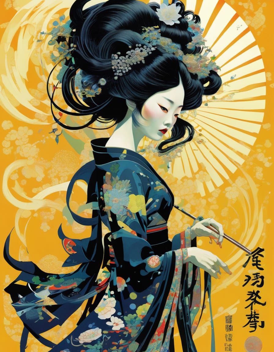 Fashion Portrait in Photographic Illustration Style