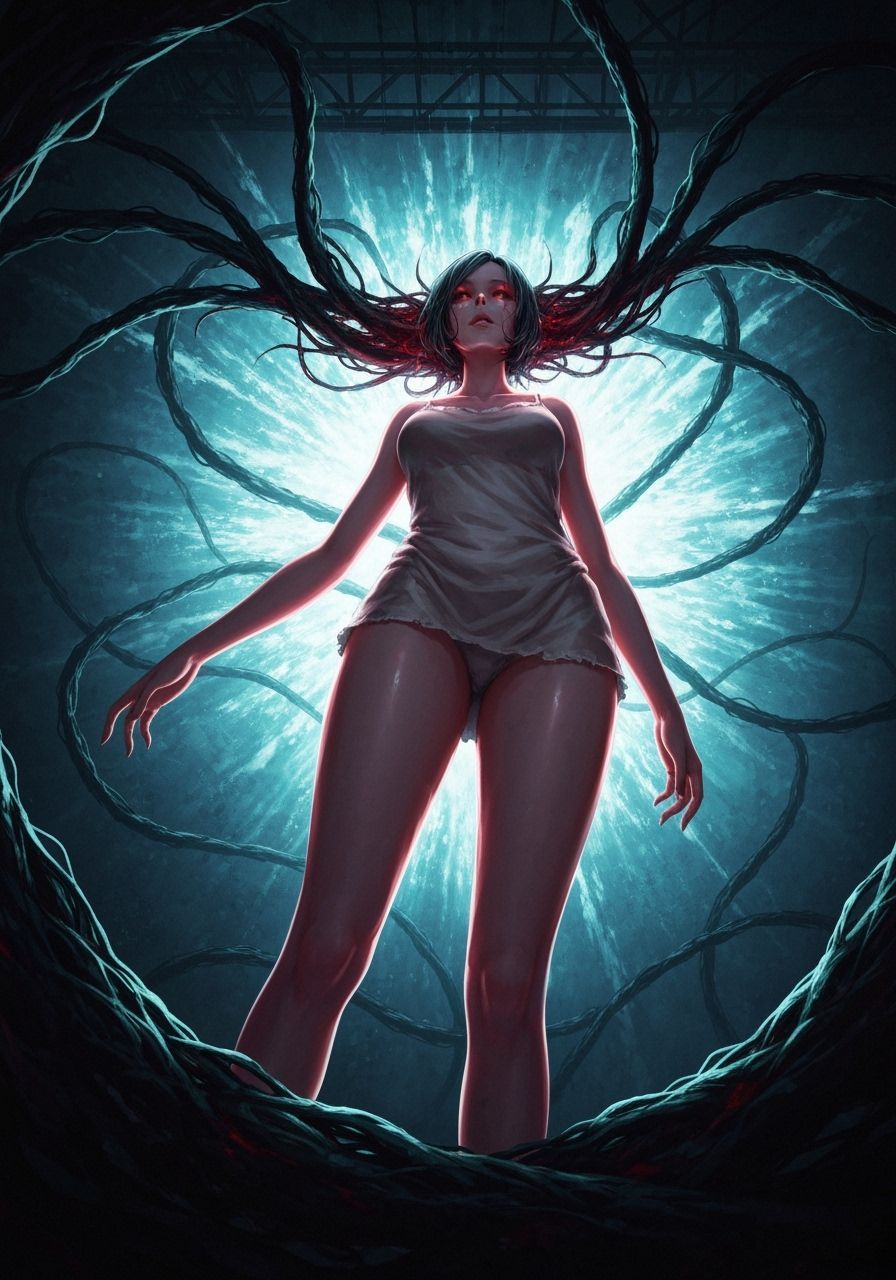 Dark Fantasy Princess with Biomechanical Tendrils