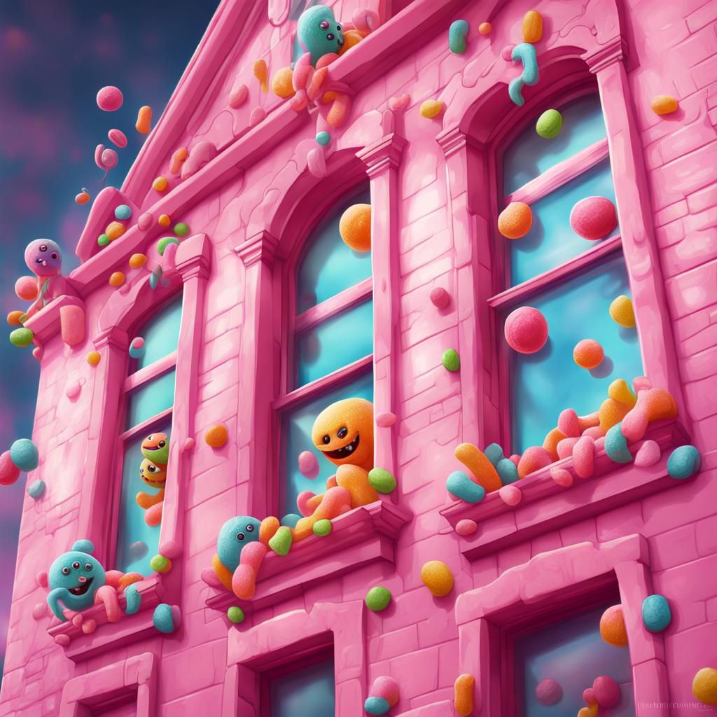 Candy Monsters Storm Pink Asylum: Digital Illustration