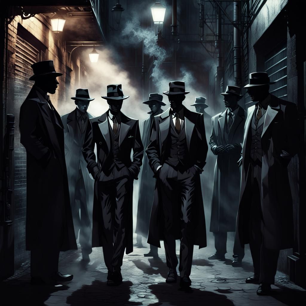 Neo-Noir: Secret Meeting in Smoky Alleyway