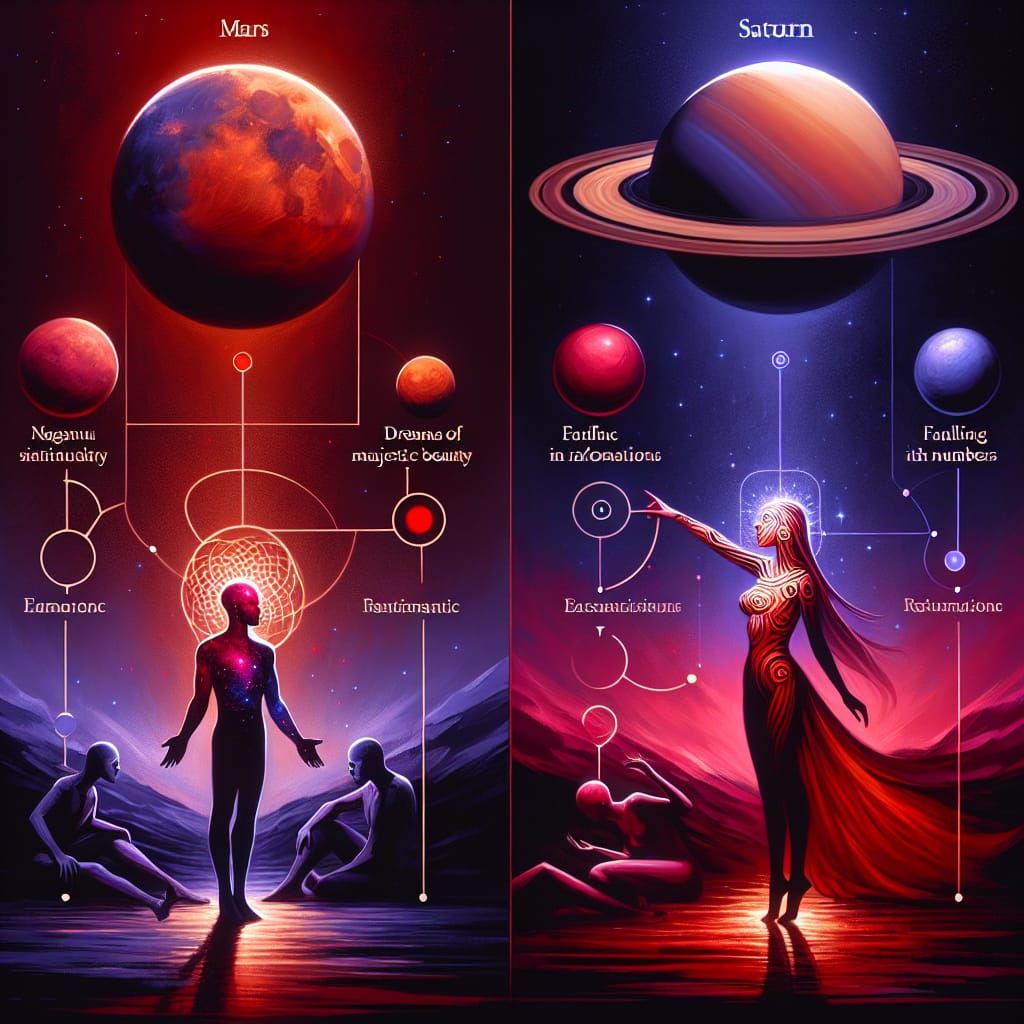 Interplanetary Relationship: Mars and Saturn Symbolic Repres...