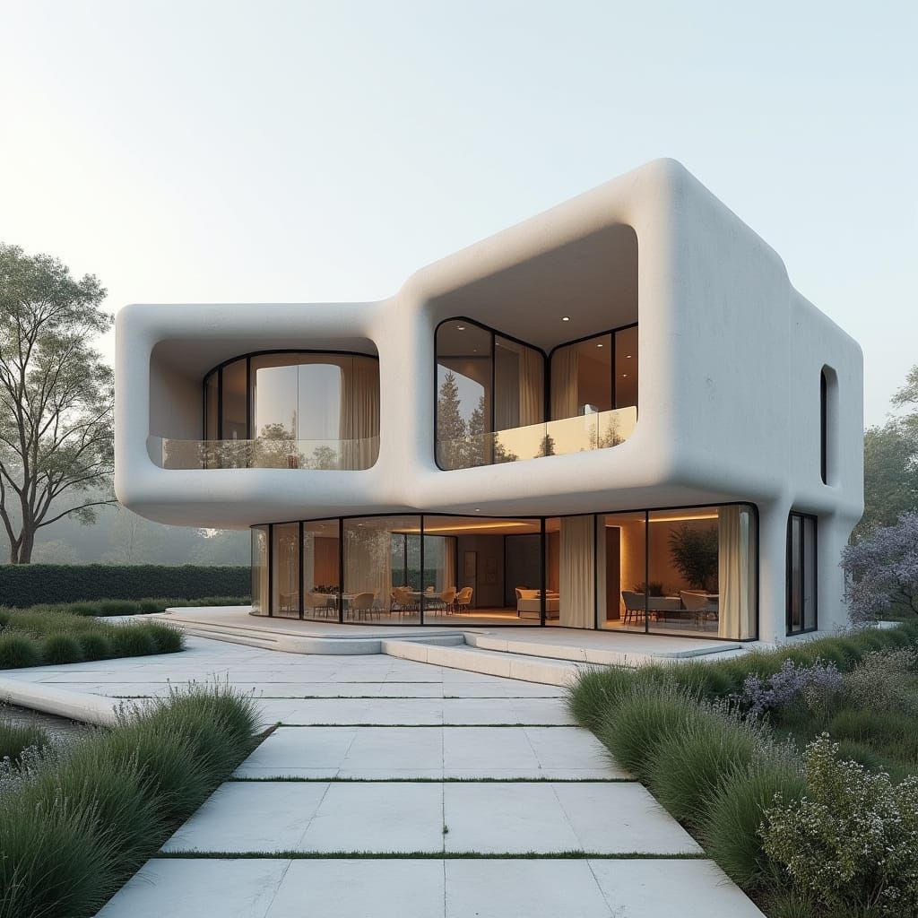 Curved Futuristic Dreamhouse in Organic Architectural Style