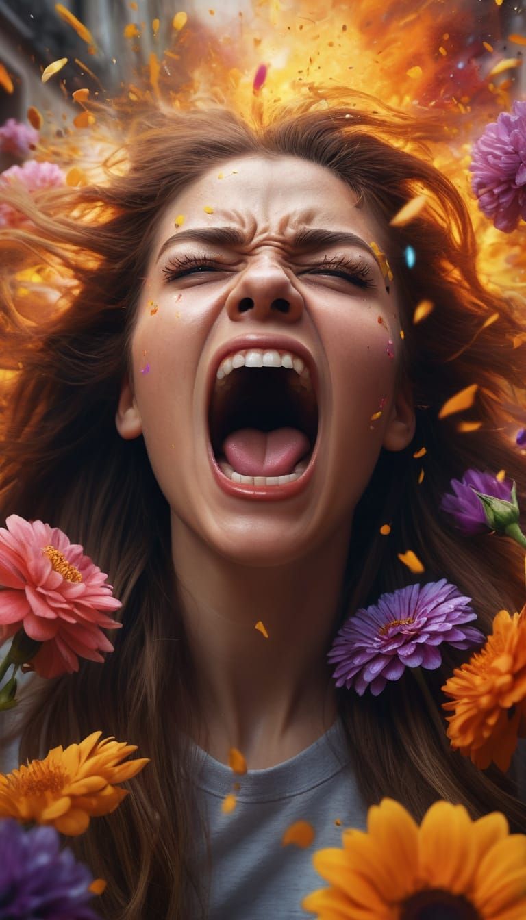 Furious Beauty in Vibrant Oil Painting Style