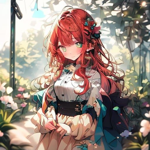 Romantic Kiss in Watercolor Anime Style