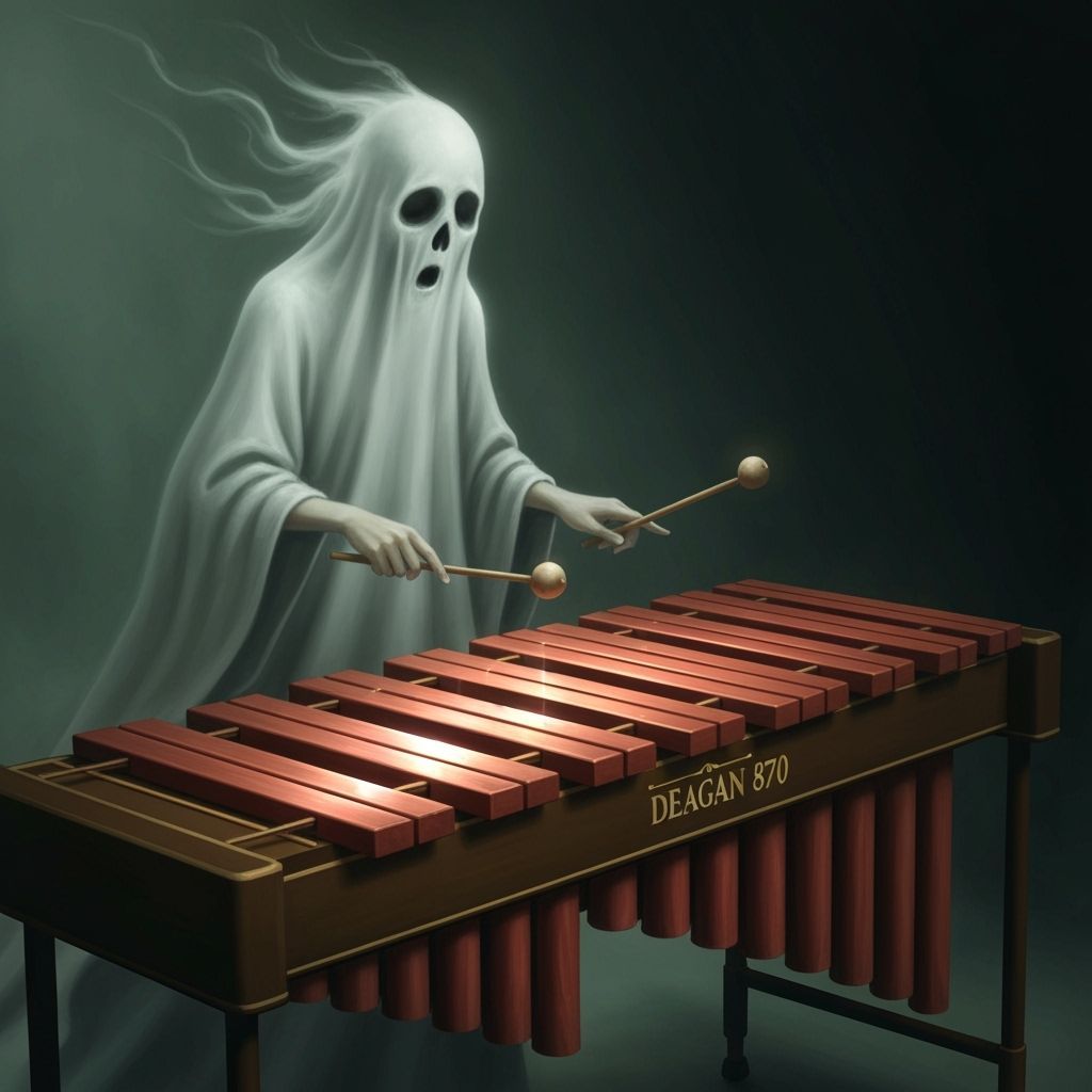 Ghost Plays Antique Deagan Xylophone in Melancholic Light