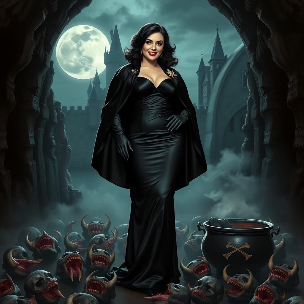 Ethereal Vampire Countess in Dark, Gothic Splendor