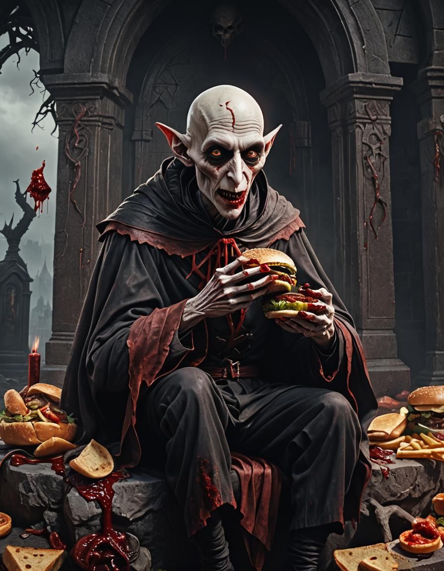 Nosferatu's Bloody Feast: A Maximalist Tomb Scene