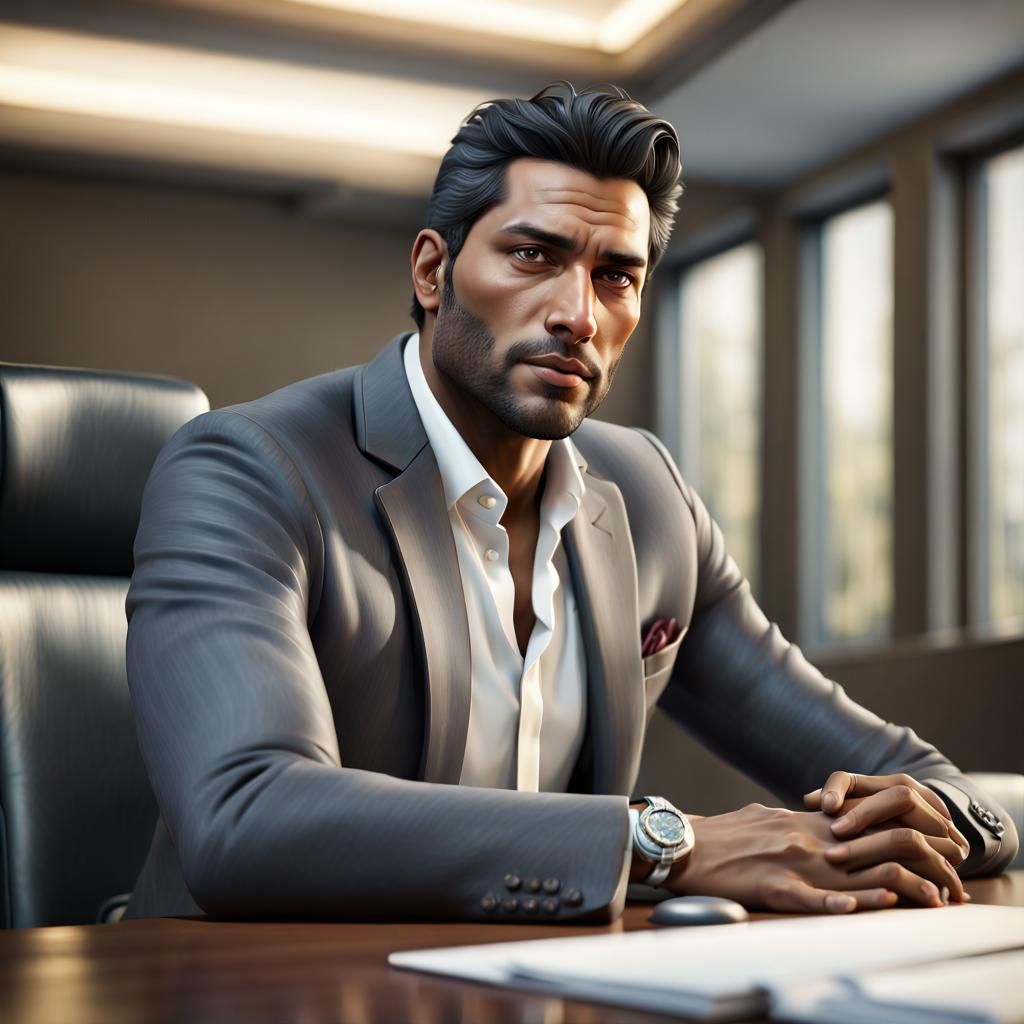 East Indian Professional Portrait in Hyperrealistic 3D Style